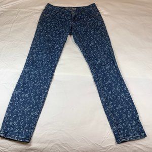 Old Navy Rockstar Skinny Stretch Jeans Womens 6 Indigo Blue Floral Print